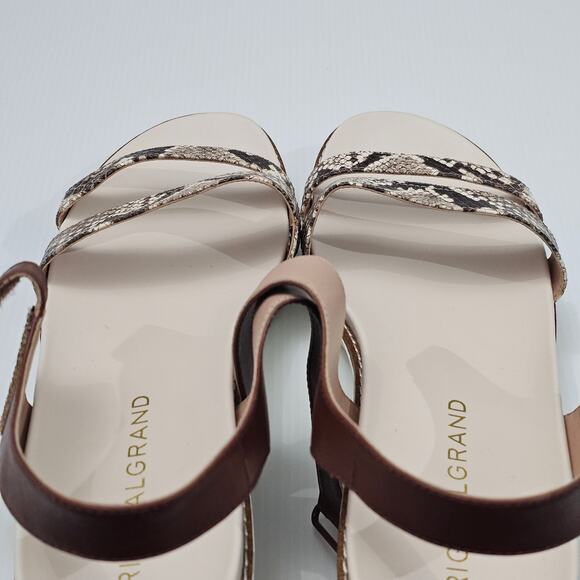 Cole Haan OG Peyton Sandal Womens 10 Flatform Pecan Snake Print Leather Wedge - Picture 12 of 15